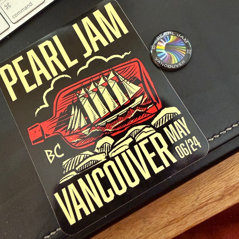 Pearl Jam Dark Matter 2024 - Vancouver Sticker + Pin (Brand New)